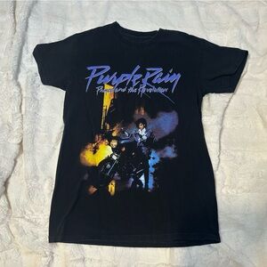Prince Purple Rain Graphic Black T-Shirt Rock & Pop Music Artist Band Tee